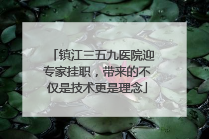 镇江三五九医院迎专家挂职，带来的不仅是技术更是理念